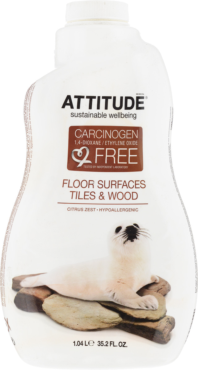 Средство для мытья пола Attitude, 1040 мл10510_новинка Средство для мытья пола Attitude, 1040 мл10510_новинкаЭкологическое средство для мытья пола Attitude содержит 100% природные ингредиенты. Жидкость не содержит фосфатов, производных хлора, сульфатов, нефтепродуктов и красителей. Он биоразлагаемый, поэтому не загрязняет водоемы. Подходит для всех видов покрытий.Товар сертифицирован.