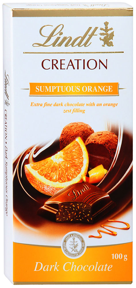 Lindt Creation темный шоколад с начинкой из темного шоколадного мусса и апельсина, 100 г3046920022569 Lindt Creation темный шоколад с начинкой из темного шоколадного мусса и апельсина, 100 г3046920022569Настоящий темный шоколад дополнен кусочками апельсина.Благородное сочетание терпкого какао и цитрусовых нот дарит неповторимое удовольствие. Этот шоколад, нежный и тающий во рту, будет уместен как во время чаепития, так и к аперитиву. Кроме того, плитка этого шоколада может стать приятным подарком для важного вам человека.Уважаемые клиенты! Обращаем ваше внимание, что полный перечень состава продукта представлен на дополнительном изображении.
