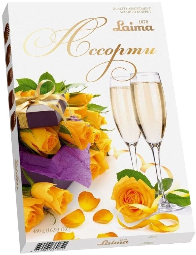 Laima Желтые розы Ассорти шоколадных конфет, 480 гP140208260 Laima Желтые розы Ассорти шоколадных конфет, 480 гP140208260Конфеты 5 разных форм и с 3-мя начинками: молочная помадка, фруктовое желе, крем-какао. В коробке европейского дизайна.