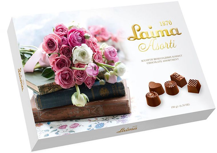 Laima Книги Ассорти шоколадных конфет, 190 гP140106325 Laima Книги Ассорти шоколадных конфет, 190 гP140106325Конфеты 5 разных форм с 3-мя начинками: молочная помадка, фруктовое желе, крем-какао. В коробке европейского дизайна.