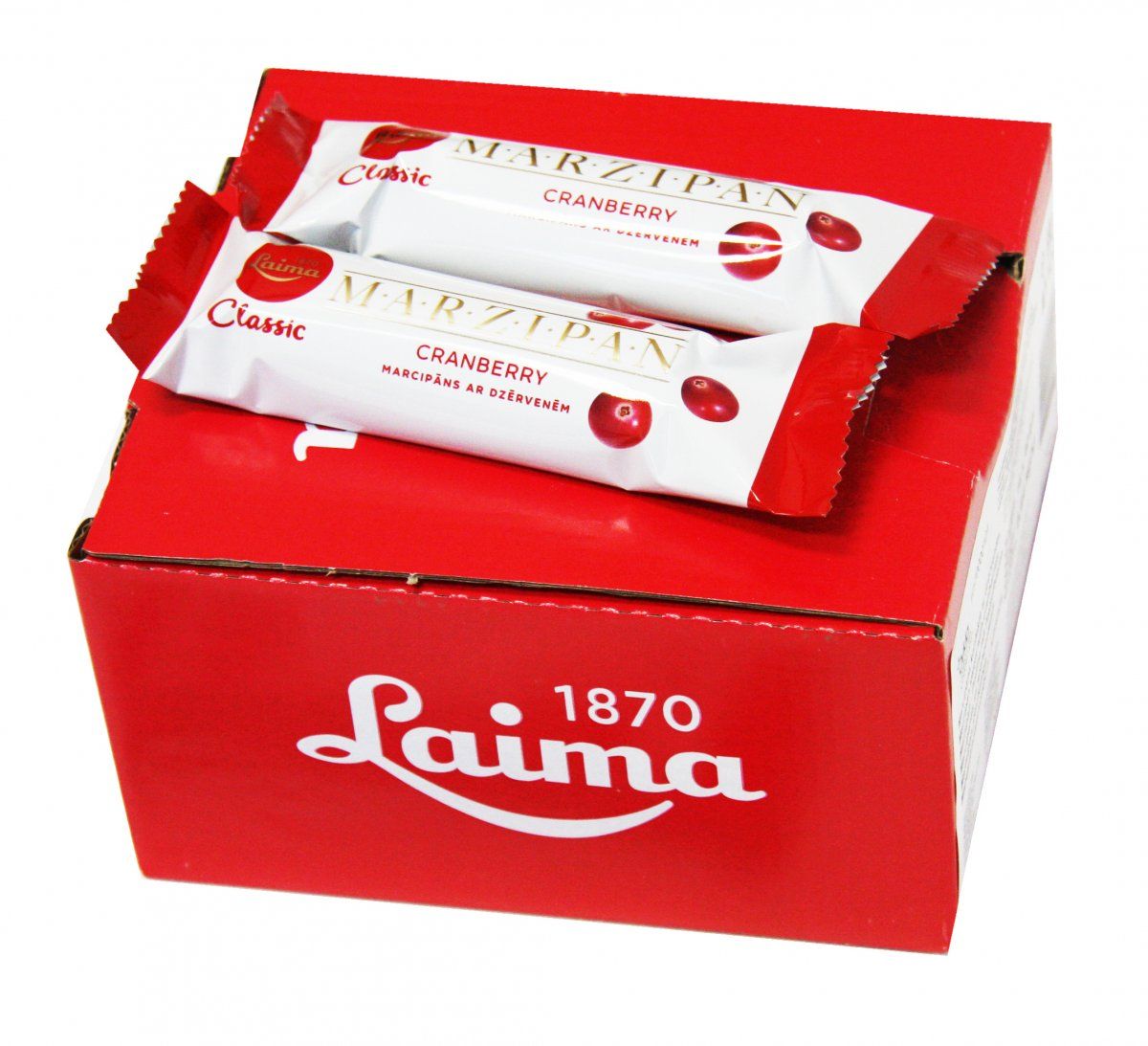Laima Конфета марципановая с кусочками клюквы шоколадный батончик, 40 г4750001949995 Laima Конфета марципановая с кусочками клюквы шоколадный батончик, 40 г4750001949995Марципановая конфета. Содержание миндаля по европейским стандартам. Только миндаль и клюква в темном шоколаде.