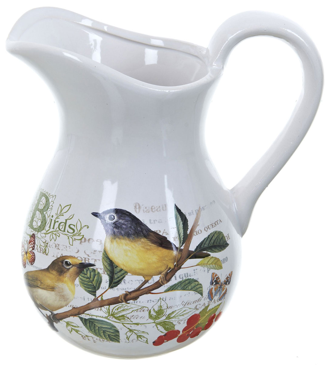 Кувшин ENS Group Birds, 1 лL2430753 Кувшин ENS Group Birds, 1 лL2430753Кувшин Birds изготовлен из высококачественной керамики с изящным рисунком и оснащен удобной ручкой. Изделие прекрасно подходит для подачи воды, сока, компота и других напитков. Изящный кувшин красиво оформит стол и порадует вас элегантным дизайном и простотой ухода.