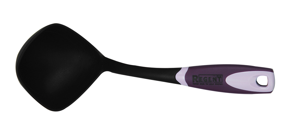 Ложка разливательная Regent Inox Violet93-TO-VI-08 Ложка разливательная Regent Inox Violet93-TO-VI-08С ложкой Regent Inox Violet ваша кулинарная жизнь станет комфортнее и приятнее. Данная модель 93-TO-VI-08 сделана из жароустойчивого нейлона, который не поцарапает дно вашей посуды. Изделие подойдет для разливания разных соусов и заправок. Ложку можно мыть в посудомоечной машине или вручную с неабразивными средствами. Ручка изделия снабжена маленькой выемкой, за которую кулинарное приспособление возможно повесить на специальный крючок. Современный дизайн и функциональность ложки позволят ей занять достойное место из числа других кухонных аксессуаров.