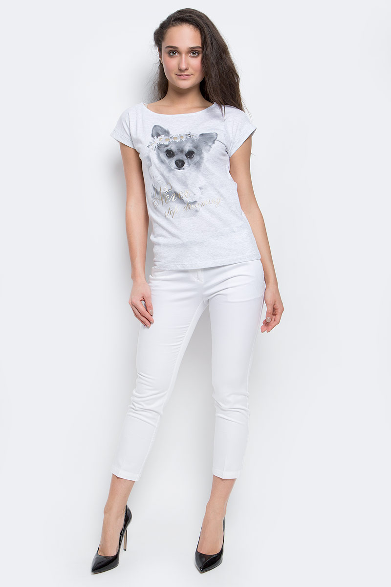 Футболка женская Sela Casual, цвет: светло-серый меланж. Ts-111/1236-7191. Размер L (48)Ts-111/1236-7191 Футболка женская Sela Casual, цвет: светло-серый меланж. Ts-111/1236-7191. Размер L (48)Ts-111/1236-7191Женская футболка Sela Casual выполнена из натурального хлопка. Футболка с круглым вырезом горловины и короткими рукавами оформлена интересным принтом и надписями.