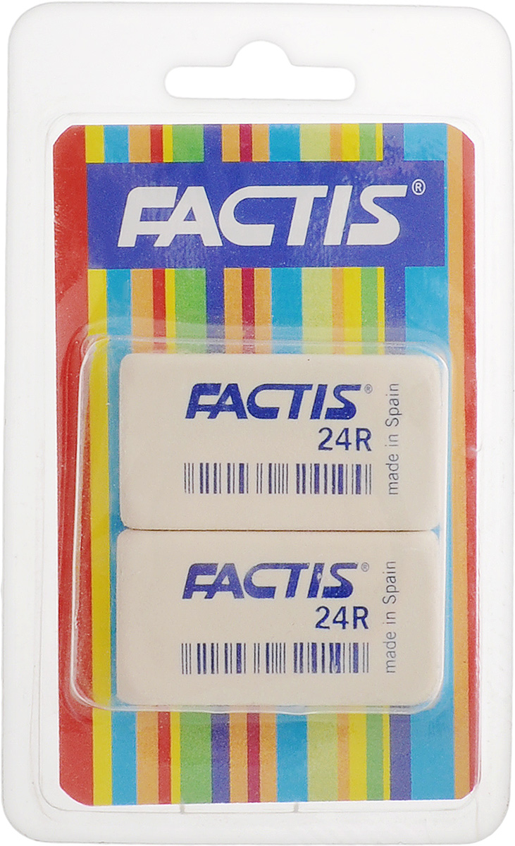 Factis Набор мягких ластиков цвет белый 2 шт24R/2 Factis Набор мягких ластиков цвет белый 2 шт24R/2Набор мягких ластиков из синтетического каучука Factis идеально подходят для применения как в школе, так и в офисе.Ластики обеспечивают высокое качество коррекции, не повреждают поверхность бумаги, даже при сильном трении, не оставляют следов.Абсолютно безопасны, не токсичны и экологичны.В упаковке 2 ластика.
