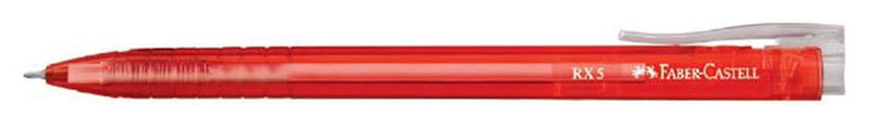Faber-Castell Ручка шариковая RX-5 цвет корпуса красный545321_красный Faber-Castell Ручка шариковая RX-5 цвет корпуса красный545321_красныйШариковая ручка Faber-Castell RX-5 имеет эргономичную трехгранную форму, качественный нажимной механизм и тонкий наконечник. Чернила пониженной вязкости соответствуют цвету корпуса. Корпус дополнен упругим клипом.