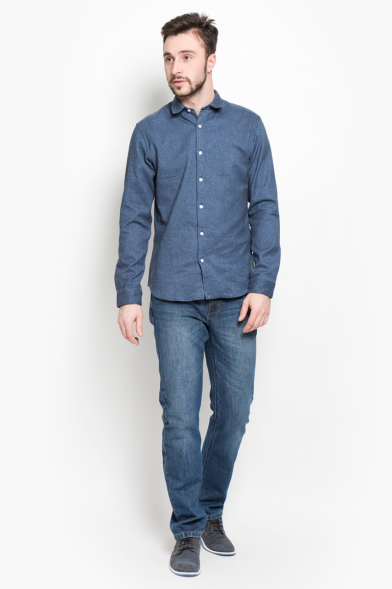Рубашка мужская Selected Homme, цвет: темно-синий. 16053232. Размер XL (50)16053232_Dark Navy Рубашка мужская Selected Homme, цвет: темно-синий. 16053232. Размер XL (50)16053232_Dark NavyСтильная мужская рубашка Selected Homme изготовлена из высококачественного хлопка.Рубашка с отложным воротником и длинными рукавами застегивается на пуговицы по всей длине. На манжетах и воротнике предусмотрены застежки-пуговицы. Оформлено изделие принтом в мелкую крапинку.