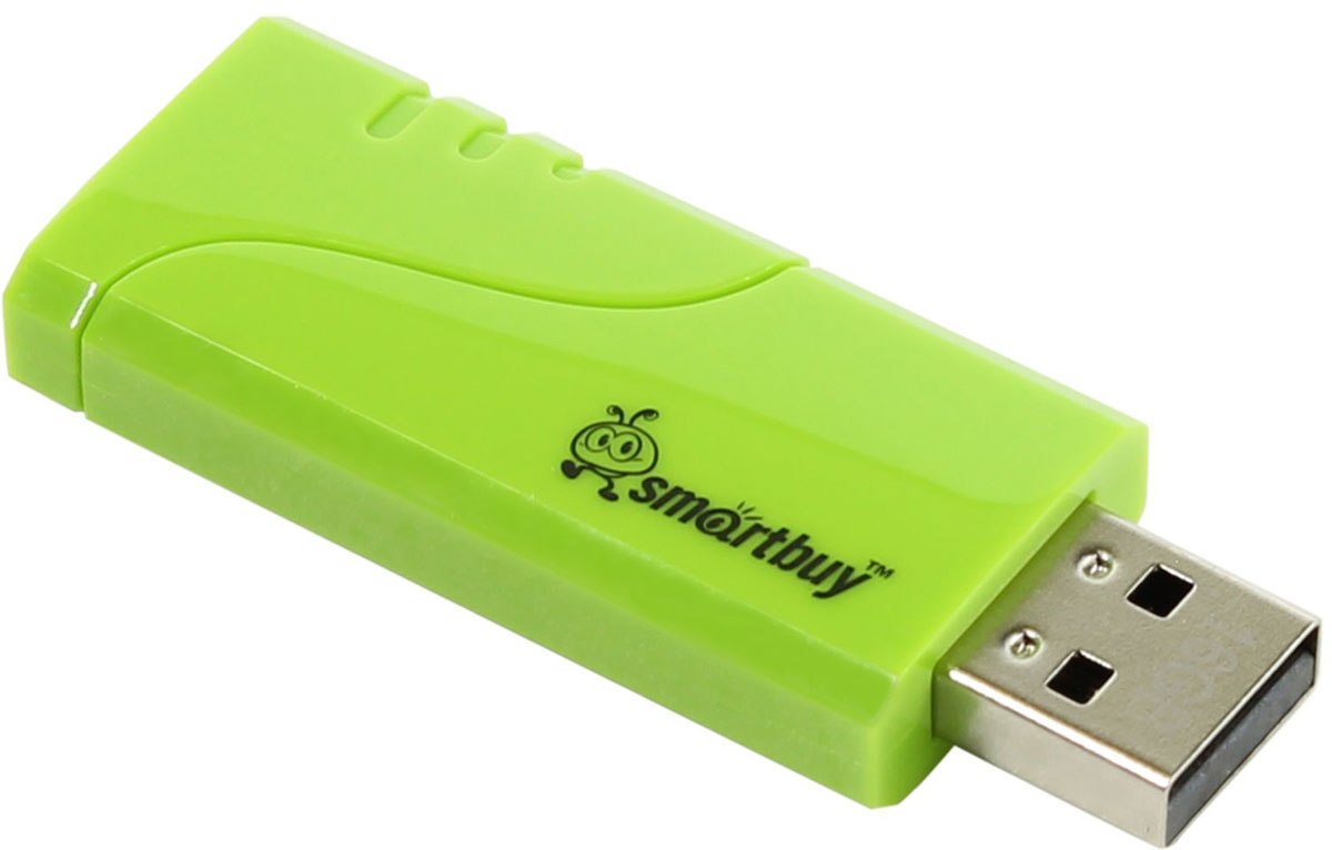 SmartBuy Hatch 16GB, Green USB-накопительSB16GBHTH-G SmartBuy Hatch 16GB, Green USB-накопительSB16GBHTH-GSmartBuy Hatch - это стильный, компактный и производительный флеш-накопитель. Он позволяет быстро передавать большое количество информации, такой как документы, фотографии, видео- и аудиофайлы и даже фильмы. Накопитель SmartBuy Hatch можно использовать как временное, так и постоянное хранилище информации.