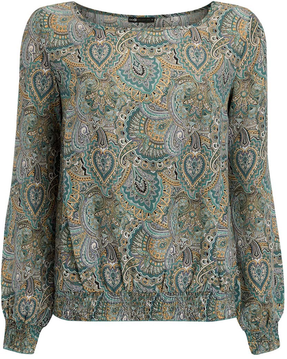 Блузка женская oodji Collection, цвет: темно-изумрудный, темно-бежевый. 21400405/26546/6E35E. Размер 40-170 (46-170)21400405/26546/6E35E Блузка женская oodji Collection, цвет: темно-изумрудный, темно-бежевый. 21400405/26546/6E35E. Размер 40-170 (46-170)21400405/26546/6E35EБлузка женская oodji Collection выполнена из высококачественного материала. Модель с круглым вырезом горловины и длинными рукавами. Рукава и низ модели оформлены эластичными вставками.
