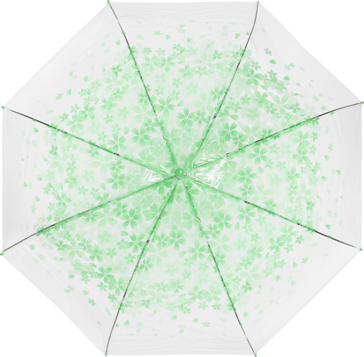 Зонт женский Эврика, цвет: прозрачный, зеленый. 97505