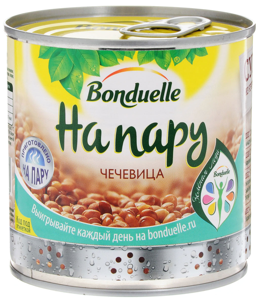 Bonduelle чечевица На пару, 310 г5178 Bonduelle чечевица На пару, 310 г5178Традиционная русская кухня безо всяких хлопот! Подавайте к столу прекрасные супы, каши и начинки из чечевицы, которая приготовлена На пару. Она нежная и ароматная, а главное, совершенно не требует замачивания. Уважаемые клиенты! Обращаем ваше внимание, что полный перечень состава продукта представлен на дополнительном изображении. Упаковка может иметь несколько видов дизайна. Поставка осуществляется в зависимости от наличия на складе.