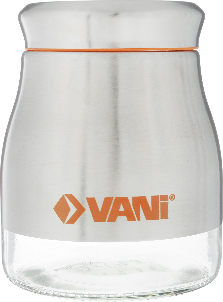 Банка для сыпучих продуктов VANI, 750 млV9001 Банка для сыпучих продуктов VANI, 750 млV9001Банка для хранения сыпучих продуктов VANI станет незаменимым аксессуаром на любой кухне. Она предназначена для компактного хранения сыпучих продуктов, что позволяет экономить место на полке. Ее корпус изготовлен из экологически чистого стекла и высококачественной нержавеющий стали, что обеспечивает длительный срок для эксплуатации изделия. Кроме того, прозрачные стенки данной модели позволяет вам контролировать остаток содержимого в банке. Для наилучшей сохранности продуктов крышка освещена пластиковым уплотнителем.Объем емкости: 750 мл.Размер: 14 х 11 х 7,5 см.