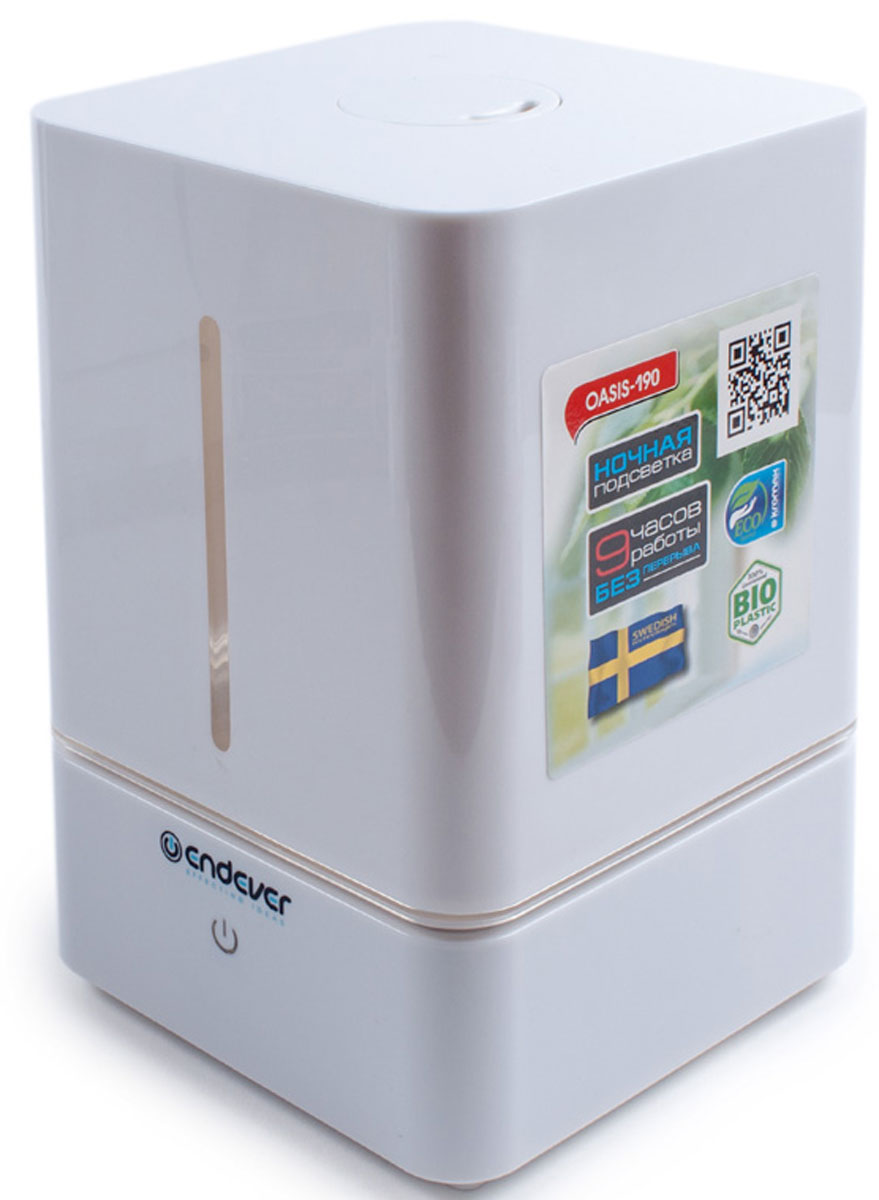Endever Oasis 190 увлажнитель воздухаOasis 190 Endever Oasis 190 увлажнитель воздухаOasis 190Endever Oasis 190 представляет собой современный ультразвуковой увлажнитель воздуха с эффективной системой фильтрации и высокой производительностью работы по созданию чистого и максимально комфортного микроклимата в помещении. Ультразвуковой увлажнитель воздуха Endever Oasis 190 сделает воздух в вашем доме чистым и свежим, а декоративный дизайн станет прекрасным украшением любого интерьера. Устройство просто в использовании, обладает высокой надежностью и качеством.Endever Oasis 190 отличается экономичным расходом воды, вместительным резервуаром 4 л. и большой площадью обслуживания, 25-70 м. Увлажнитель воздуха Oasis 190 имеет приятную светодиодную подсветку по периметру корпуса, сенсорное управление и два уровня увлажнения, благодаря которым вы сможете легко и безопасно контролировать влажность воздуха в помещении. Endever Oasis 190это изделие 2 в 1, кроме поддержания комфортного уровня влажности воздуха, он поможет придать вашему жилищу приятный аромат и создать особую атмосферу. Отличным дополнением является функция автоотключения при отсутствии воды и при снятии водяного бака. Кроме того, ультразвуковой увлажнитель Endever Oasis-190 оснащен керамическим нанесением на преобразователь, эта технология эффективно обеззараживает, очищает и смягчает воду, предотвращая образование налета минеральных солей и делая выходящий пар максимально чистым. Воздух в помещении станет чище, свежее и полезнее!