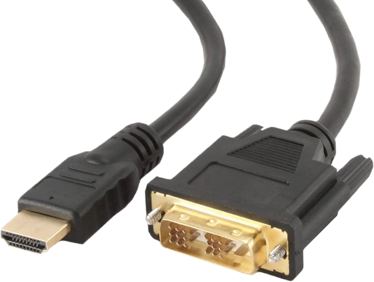 Cablexpert CC-HDMI-DVI-6, Black кабель HDMI-DVI (1,8 м)CC-HDMI-DVI-6 Cablexpert CC-HDMI-DVI-6, Black кабель HDMI-DVI (1,8 м)CC-HDMI-DVI-6Кабель Cablexpert CC-HDMI-DVI-6 используется для подключения компонентов с HDMI и DVI интерфейсами. Позолоченные коннекторы передают без потерь качество трансляции цифрового видео. Экранирование кабеля позволяет защитить сигнал при передаче от влияния внешних полей, способных создать помехи.