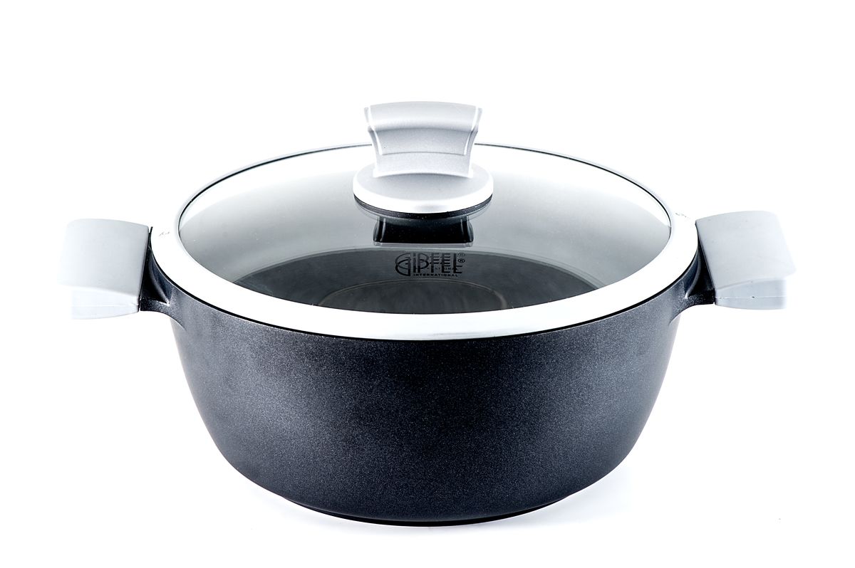 Кастрюля Gipfel Mayer, с крышкой, с антипригарным покрытием, 2,2 л0555 Кастрюля Gipfel Mayer, с крышкой, с антипригарным покрытием, 2,2 л0555Посуда Gipfel изготовлена только из качественных, экологически чистых материалов. Также уделяется особое внимание дизайну продукции, способному удовлетворять вкусы даже самых взыскательных покупателей. Сталь 8/10, из которой изготавливается посуда и аксессуары Gipfel, является уникальной. Она отличается высокими эксплуатационными характеристиками и крайне устойчива к физическим воздействиям. Сложно найти более подходящий для создания качественной кухонной посуды материал. Отличительной чертой металлической посуды, выполненной из подобной стали, является характерный сероватый оттенок поверхности и особый блеск. Преимущественной особенностью технологии является многослойное дно посуды, которое распределяет тепло по всей поверхности и позволяет сократить время приготовления пищи. Следует также отметить, что в посуде Gipfel можно готовить без воды и соли. Это позволяет приготовить более здоровую пищу.