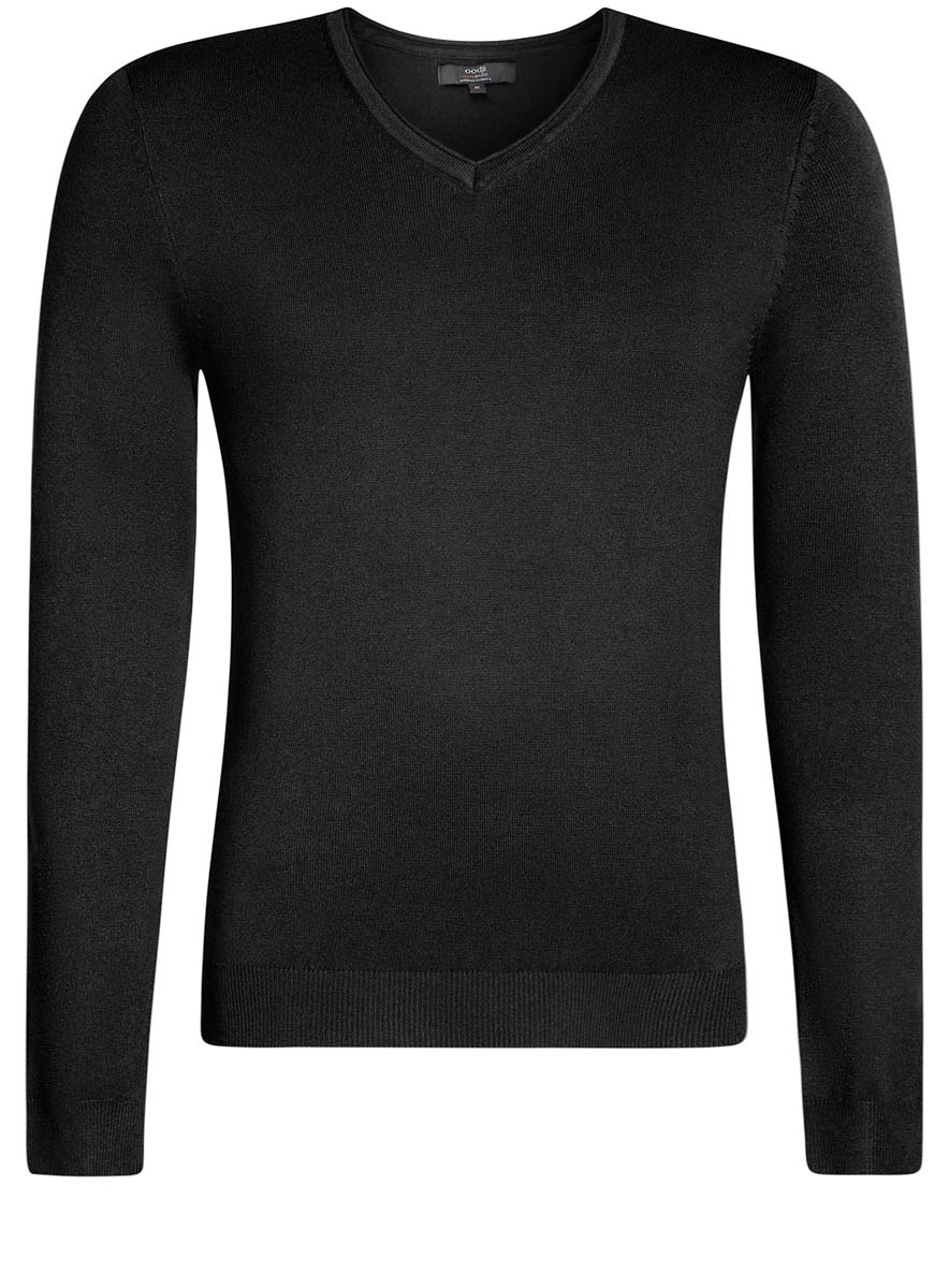 Пуловер мужской oodji Basic, цвет: черный. 4B212005M/46226N/2900N. Размер M (50)