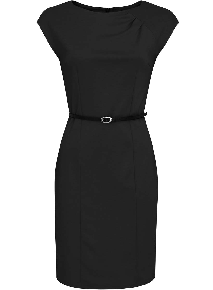 Платье oodji Collection, цвет: черный. 24008306/35477/2900N. Размер XS (42-170)24008306/35477/2900N Платье oodji Collection, цвет: черный. 24008306/35477/2900N. Размер XS (42-170)24008306/35477/2900NПриталенное платье oodji Collection, выгодно подчеркивающее достоинства фигуры, выполнено из качественного трикотажа. Модель средней длины с круглымвырезом горловины и короткимирукавами застегивается на скрытую застежку-молнию на спинке.В комплект с платьемвходит узкий ремень из искусственной кожи с металлической пряжкой.