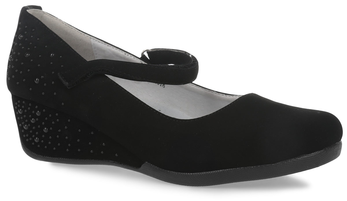 Туфли для девочки Зебра, цвет: черный. 11161-1. Размер 36