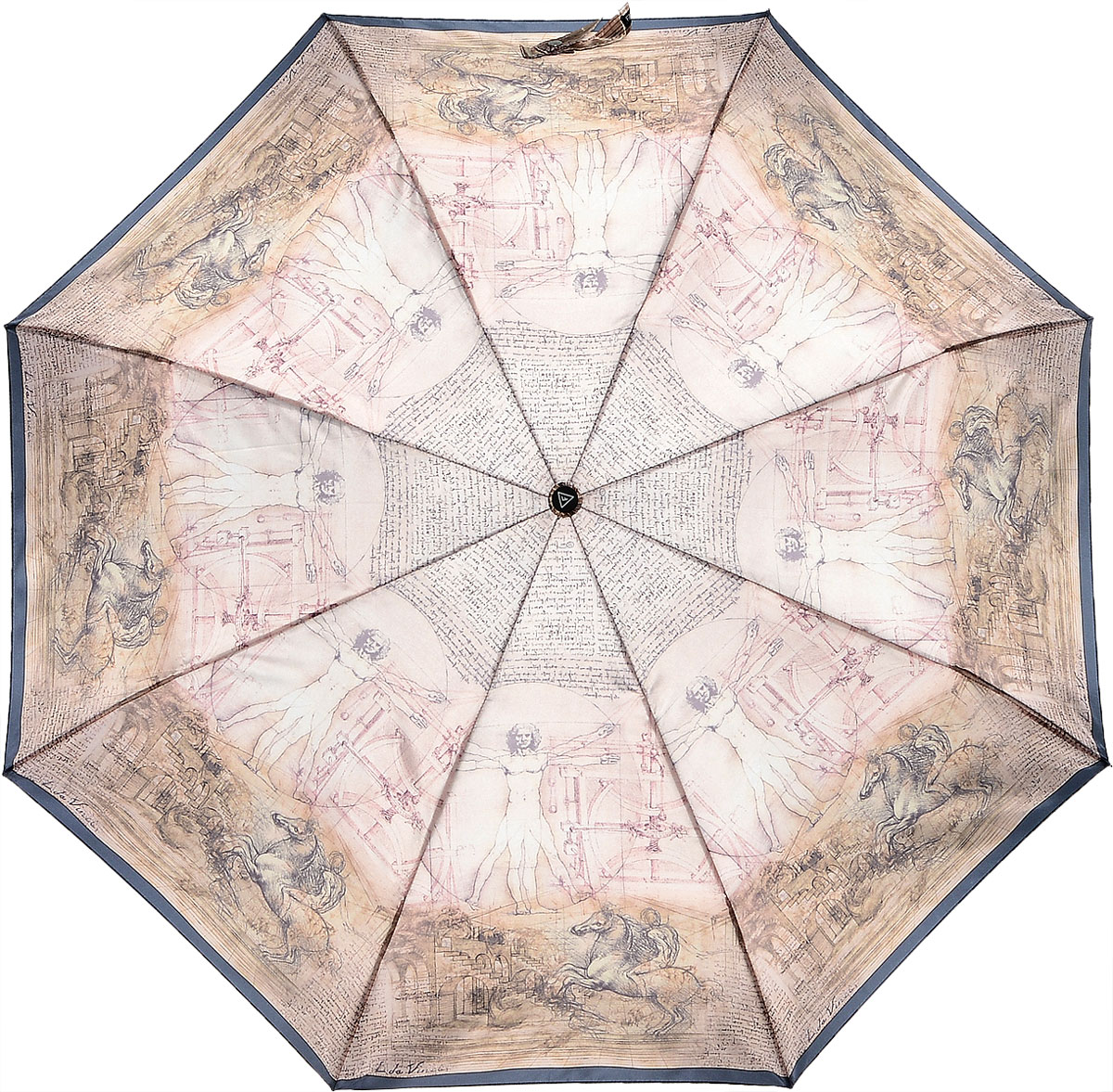 Зонт женский Fabretti, автомат, 3 сложения, цвет: бежевый, темно-серый. L-16111-2