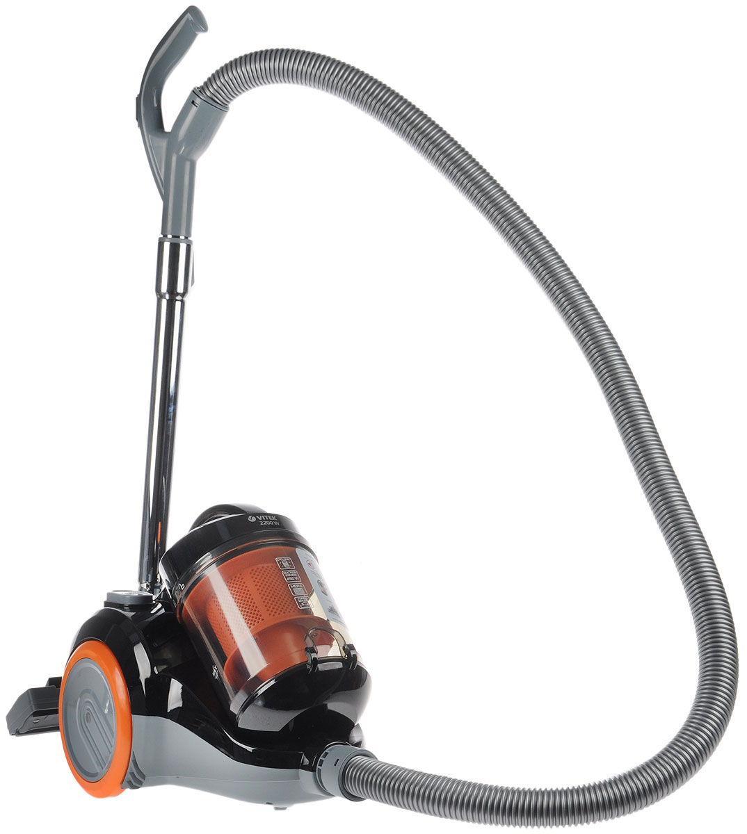 Vitek VT-1826, Black пылесосVitek VT-1826, Black пылесос Vitek VT-1826, Black пылесосVitek VT-1826, Black пылесосБлагодаря технологии Vortex обеспечивается постоянно высокая мощность всасывания в течение долгого времени. Вихревой поток оставляет практически все частицы пыли в колбе, и на фильтр попадает лишь малая их часть. Фильтр HEPA (High Efficiency Particulate Airfilter) задерживает мельчайшие частицы пыли и аллергенов и идеально очищает воздух после уборки. Очистка пылесборника осуществляется в одно нажатие кнопки. Вам не придется при этом касаться самой пыли. А удобная ручка шланга облегчит Вам уборку и подарит дополнительные силы.Турбощетку, входящую в комплект поставки, можно использовать для уборки полов, чистки ковров и ковровых покрытий со средним и коротким ворсом. Она идеально подходит для уборки шерсти животных с ковровых покрытий. Цилиндрическая щетка с жесткой щетиной вращается под действием потока воздуха и тщательно вычесывает шерсть животных и выметает соринки из ворса. Комбинированная насадка, в свою очередь, предназначена не только для чистки радиаторов, щелей, углов и между подушками диванов, но и для сбора пыли с поверхности мебели. При этом наличие ворса препятствует повреждению полированной поверхности мебели.