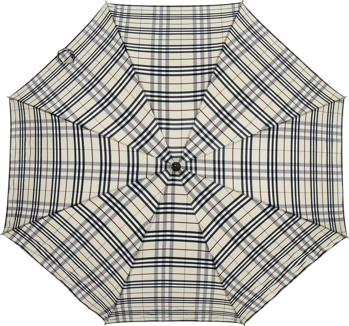 Зонт-трость Eleganzza, полуавтомат, цвет: черный, светло-бежевый. T-05-XL08