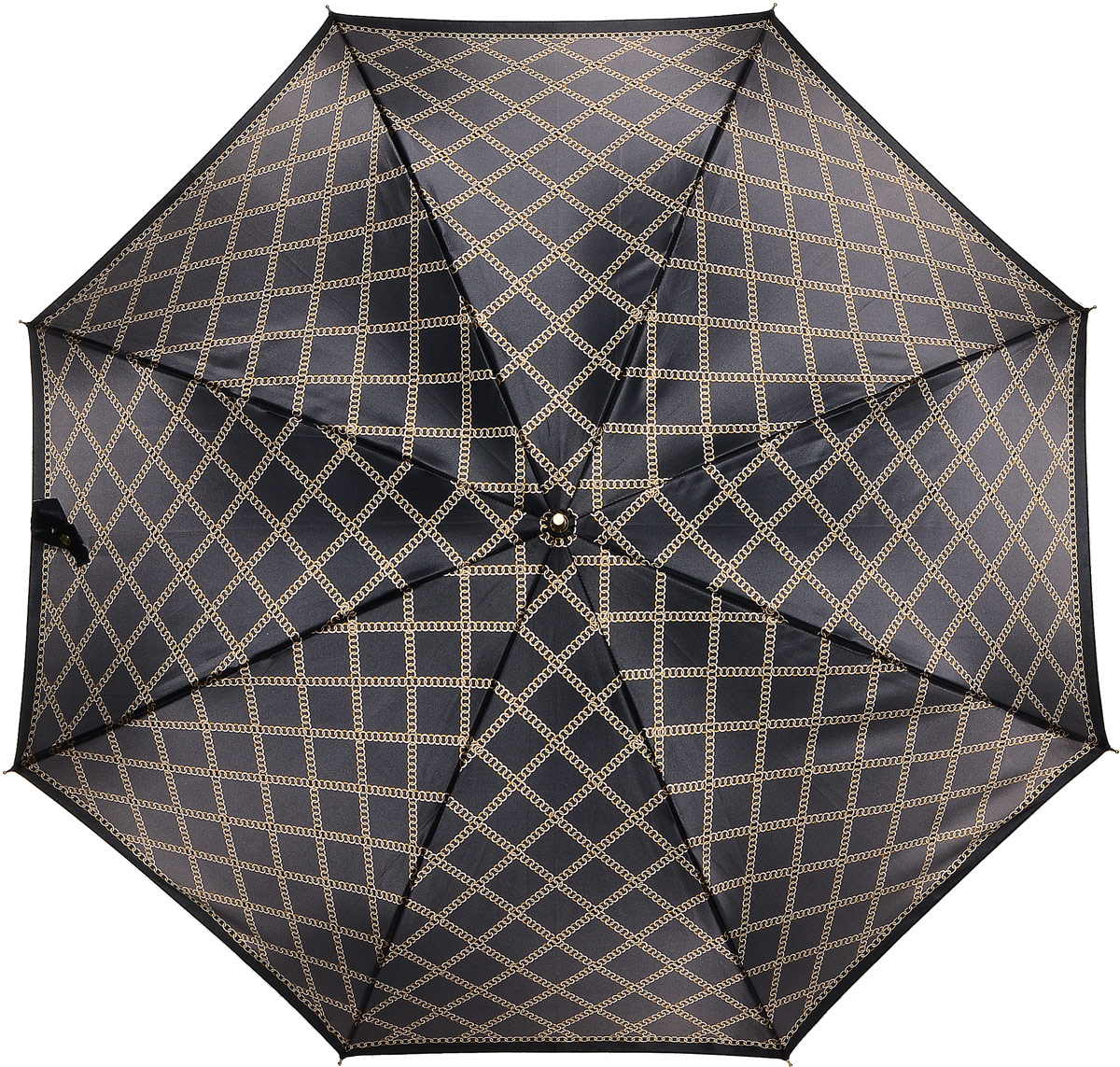 Зонт-трость женский Fabretti, полуавтомат, цвет: темно-серый. 1623