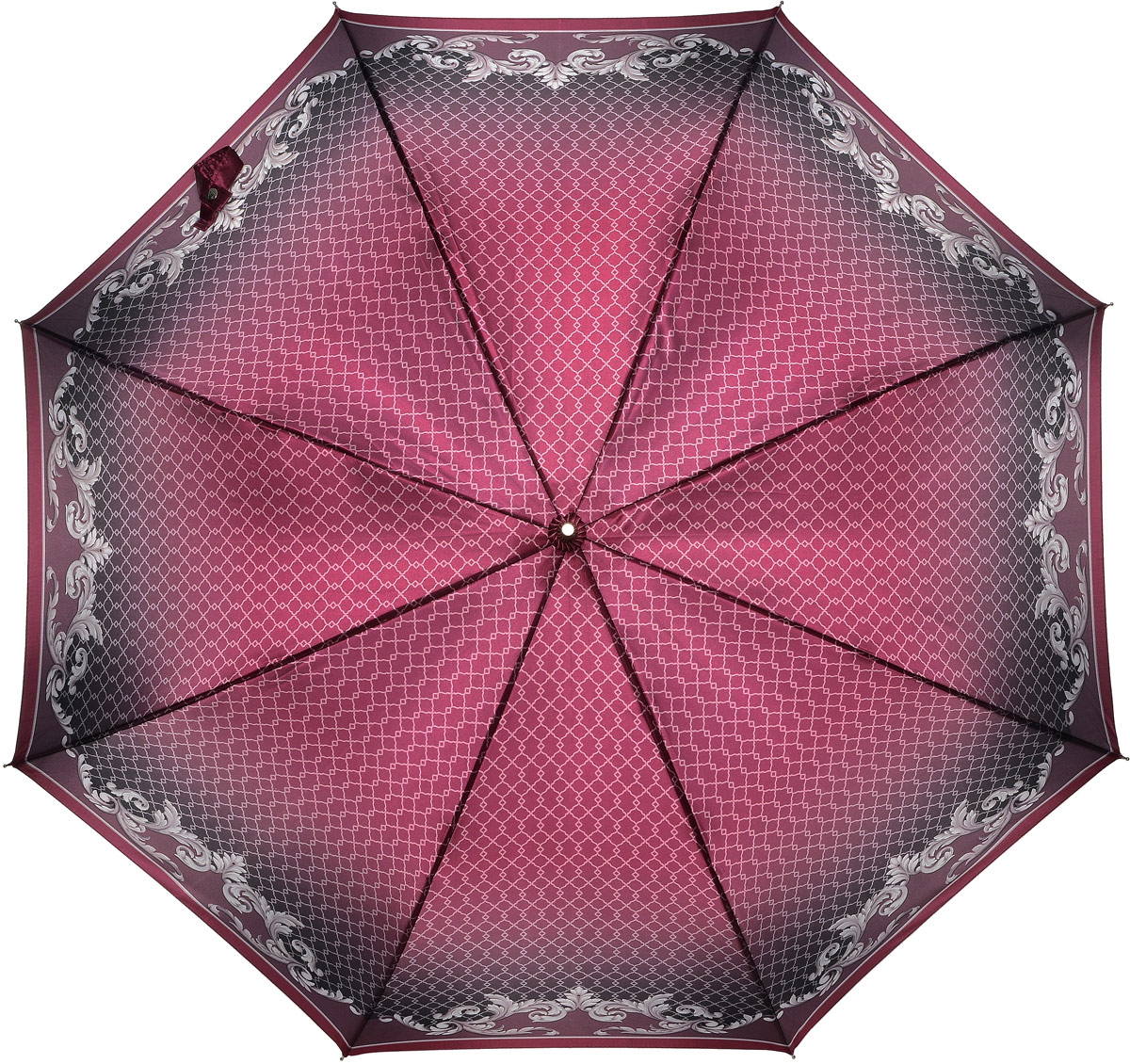 Зонт-трость женский Fabretti, полуавтомат, цвет: бордовый. 1613