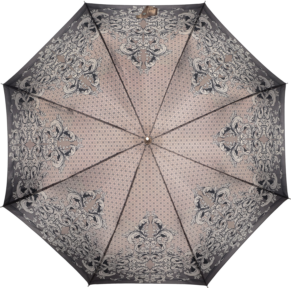 Зонт-трость женский Fabretti, полуавтомат, цвет: коричневый. 1618