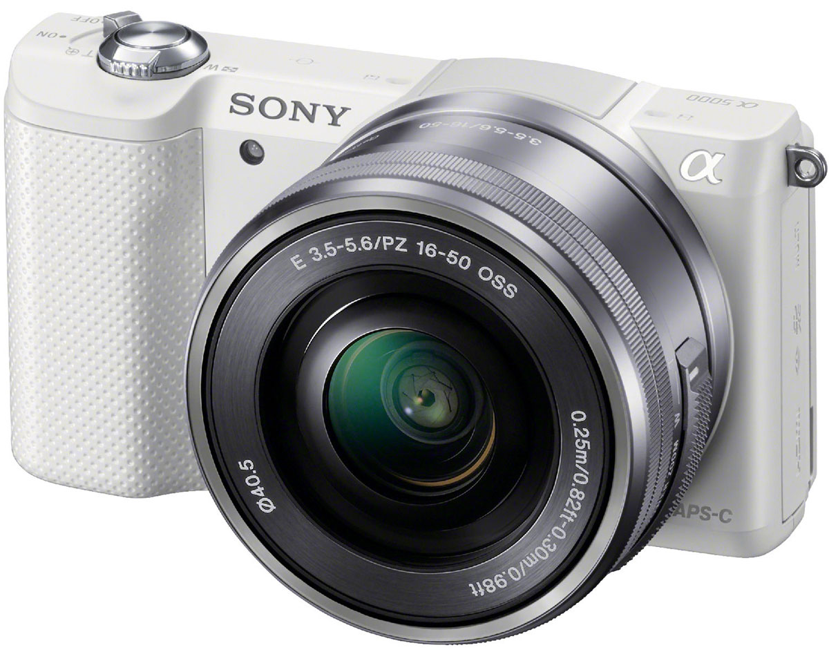 Sony Alpha A5000 Kit 16-50 mm, White цифровая фотокамераILCE5000LW.CEC Sony Alpha A5000 Kit 16-50 mm, White цифровая фотокамераILCE5000LW.CECКомпактная камера со сменной оптикой Sony Alpha A5000. Благодаря большой матрице Exmor APS HD CMOS 20.1 Мпикс камера позволяет получать снимки с высоким разрешением и качеством DSLR без цифрового шума или ухудшения чувствительности в условиях низкой освещенности. С новым процессором изображений BIONZ X можно добиться невероятных результатов: еще более точная цветопередача, улучшенное шумоподавление и еще более скоростная серийная съемка.Удобный рычаг зума на корпусе камеры позволяет легко и плавно настраивать зум одной рукой даже при съемке автопортретов, придавая камерам со съемной оптикой удобство компактных фотокамер. Вспышка, встроенная в компактный корпус камеры, пригодится, когда для съемки понадобится дополнительный источник света. Высокая чувствительность ISO - от 100 до 16000 - позволяет делать снимки практически в любых условиях.В режиме Superior Auto делать великолепные фотографии как никогда просто: нужно просто навести объектив и нажать кнопку спуска затвора. Широкие творческие возможности предоставляют также режим Photo Creativity, позволяющий быстро настраивать размытие заднего плана, яркость и цвет, и различные эффекты изображения, которые можно добавлять прямо во время просмотра результатов в реальном времени на ЖК-экране.Создавайте фотографии профессионального качества с помощью функции автоматического кадрирования. Функция автоматического кадрирования, дополненная возможностью портретной съемки двух человек, фокусировкой по лицу и следящим фокусом, превращает обычные фотографии в потрясающие снимки, автоматически распознавая сюжет и обрезая кадр соответствующим образом.Настройте камеру Alpha A5000 для распознавания лиц и улыбок. Функция фокусировки по лицу распознает в кадре до восьми лиц и регулирует по ним экспозицию, баланс белого и другие настройки. Функция Smile Shutter с тремя уровнями настройки автоматически делает снимок при обнаружении в сцене улыбок.Функция Sweep Panorama позволяет получить великолепные панорамы, которые можно посмотреть на ЖК-экране или на широкоформатном телевизоре. Функция DRO - это еще один способ смягчить контрастные сцены и придать им более естественный вид. В отличие от Auto HDR, ее можно использовать во время съемки движущихся объектов даже при высокоскоростной серийной съемке.Поворотный ЖК-экран камеры Alpha A5000 имеет угол наклона 180°, что максимально облегчает автопортретную съемку. Снимайте себя вместе с другими людьми, на фоне знаменитых достопримечательностей или экспериментируйте с различными углами съемки. Вам нужно лишь спустить затвор, все остальное сделает камера. Записывайте превосходное видео Full HD высокого качества с частотой кадров 60i или 24p. Выбирайте запись в формате AVCHD 60i/24p качества Blu-Ray или поддерживаемом ПК формате 1080/30p MP4.Для подключения камеры к Xperia и другим смартфонам и планшетам с поддержкой NFC требуется всего лишь одно касание, что позволяет публиковать снимки с помощью смартфона или просматривать их на экране телевизора. Вы также можете установить соединение между камерой и смартфоном, чтобы просматривать снимки, а также управлять зумом и делать снимки с помощью телефона.Формат кадра (фотосъемка): 3:2, 16:9Антистатическое покрытие оптического фильтраWi-Fi: 802.11b/g/n (частотный диапазон 2,4 ГГц)NFC: удаленное управление одним касанием, передача контента одним касаниемЗапись звука: AVCHD: Dolby Digital (AC-3) 2-кан., декодер Dolby Digital Stereo; MP4: MPEG-4 AAC-LC 2-кан.Совместимость с объективом: объективы Sony с байонетом типа E; Sony с байонетом A (требуется адаптерное кольцо); Minolta и Konica Minolta alpha / MAXXUM / DYNAX (требуется адаптерное кольцо)Ресурс аккумулятора (стандарт CIPA): около 420 снимков, около 95 минут видео