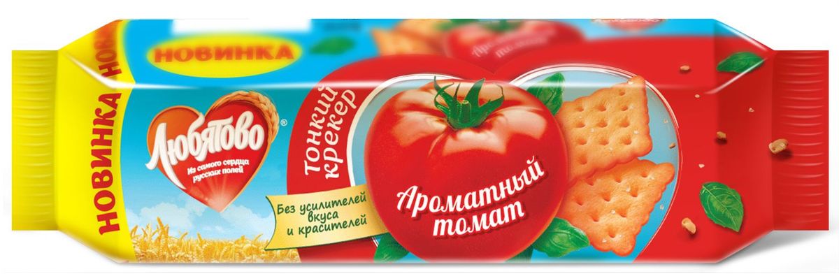 Любятово крекер Ароматный томат, 100 г4610003252502 Любятово крекер Ароматный томат, 100 г4610003252502Тонкий крекер со вкусом ароматного томата. Уникальное сочетание насыщенного яркого вкуса и тонкой текстуры.