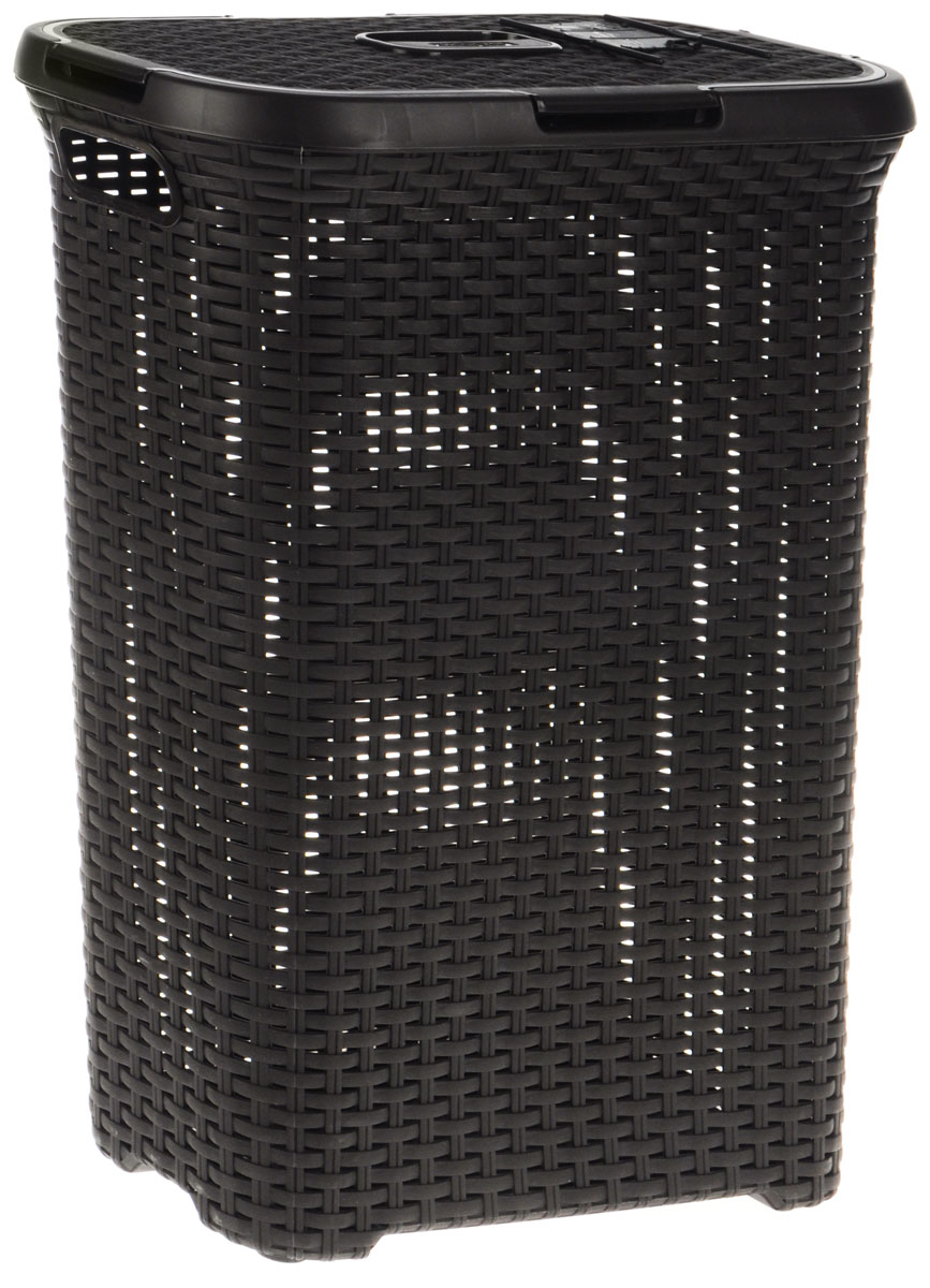 Корзина для белья Curver Rattan Style, цвет: темно-коричневый, 40 л00709-210-00 Корзина для белья Curver Rattan Style, цвет: темно-коричневый, 40 л00709-210-00Корзина для белья Curver Rattan Style изготовлена из прочного полипропилена. Она отлично подойдет для хранения белья перед стиркой. Специальные отверстия на стенках создают идеальные условия для проветривания. Изделие оснащено удобными ручками. Крышка открывается в двух положениях.Такая корзина для белья прекрасно впишется в интерьер ванной комнаты.Размер корзины: 45 х 27 х 61 см.