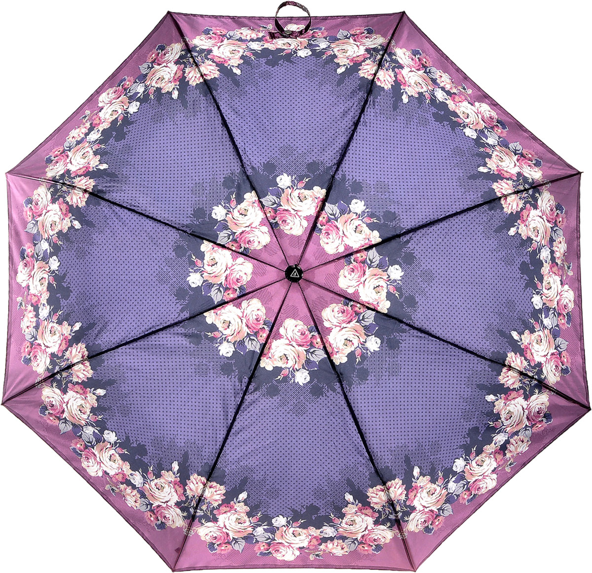 Зонт женский Fabretti, автомат, 3 сложения, цвет: темно-фиолетовый, розовый. L-16113-3