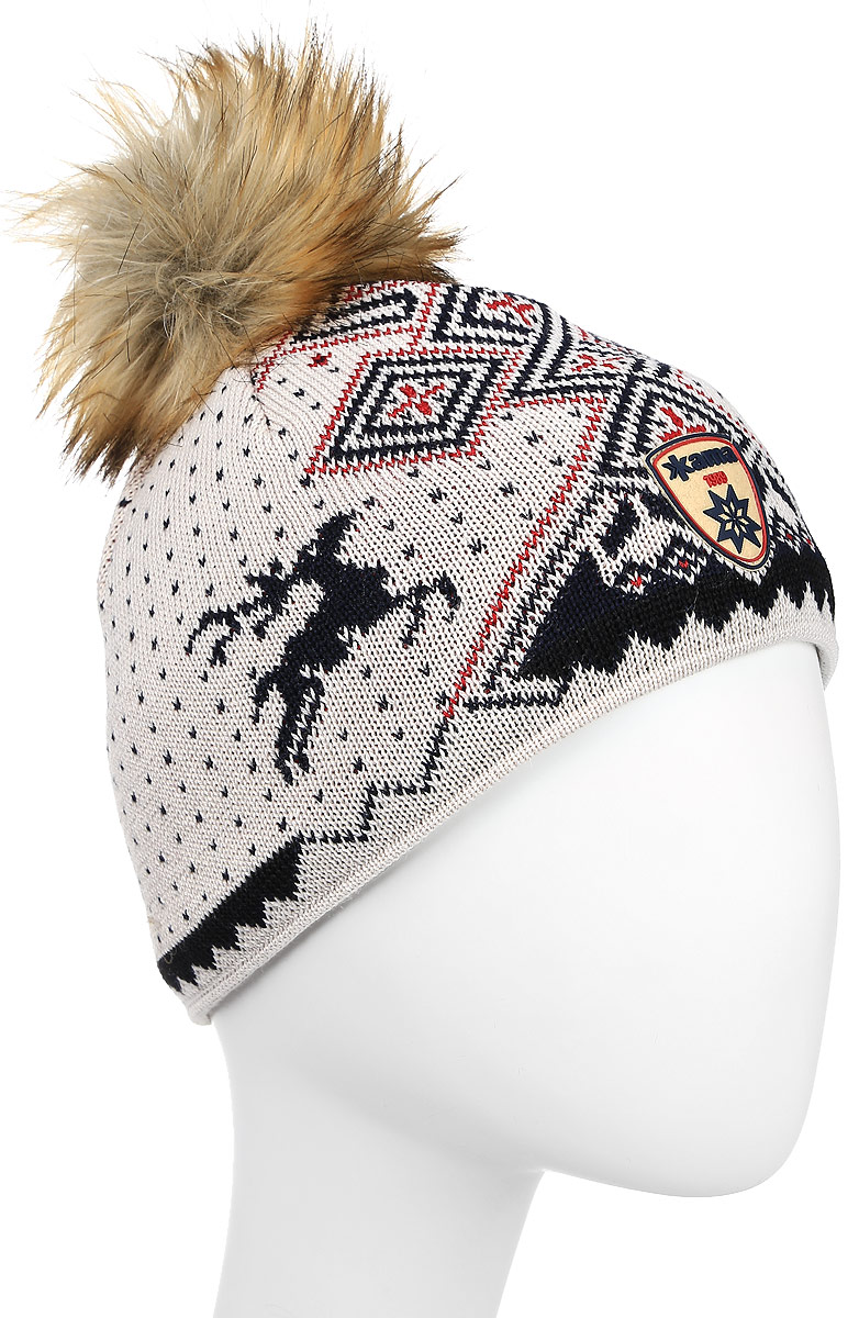 Шапка Kama Fashion Beanies, цвет: белый, синий. A98_112. Размер универсальныйA98_112 Шапка Kama Fashion Beanies, цвет: белый, синий. A98_112. Размер универсальныйA98_112Стильная полушерстяная шапка с норвежским узором и меховым помпоном. Оригинальный орнамент отлично дополнит ваш гардероб.