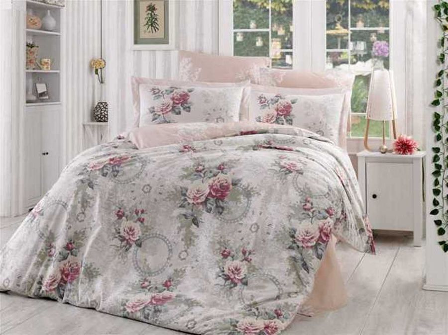 Комплект белья Hobby Home Collection Clementina, евро, наволочки 50x70, 70x70, цвет: светло-розовый комплект белья hobby home collection serefina евро наволочки 50x70 70x70 цвет персиковый