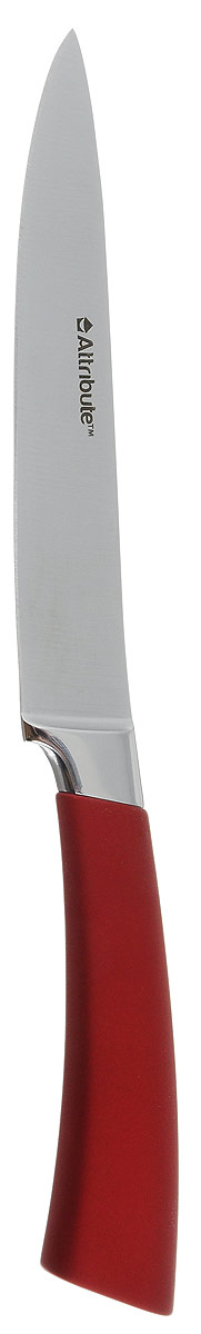 Нож универсальный Attribute Knife Tango, длина лезвия 12,5 смAKT113 Нож универсальный Attribute Knife Tango, длина лезвия 12,5 смAKT113Универсальный нож Attribute Knife Tango изготовлен из первоклассной нержавеющей стали и предназначен для нарезки фруктов, сыра и приготовления бутербродов. Лезвиесделано из высококачественной хромо-молибденово-ванадиевой стали из Германии. Технология холодной закалки обеспечивает долгую заточку и повышенную устойчивость к коррозии. Такой нож станет прекрасным дополнением к коллекции ваших кухонных аксессуаров и не займет много места при хранении. Общая длина ножа: 23,5 см.