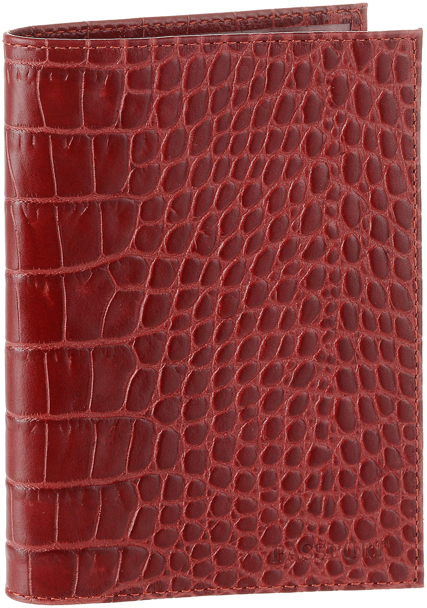 Обложка для паспорта Fabula "Croco Nile", цвет: мак. O.1/1.KR