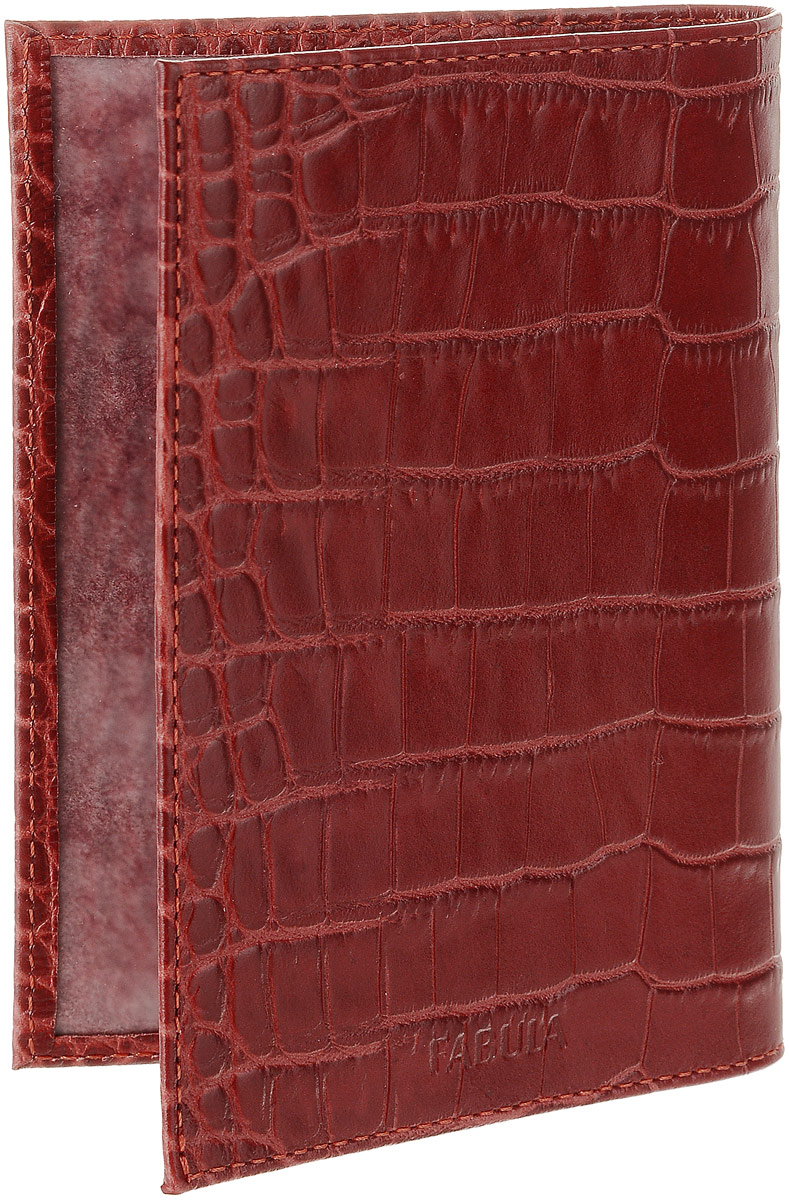 Обложка для паспорта Fabula "Croco Nile", цвет: мак. O.1/1.KR