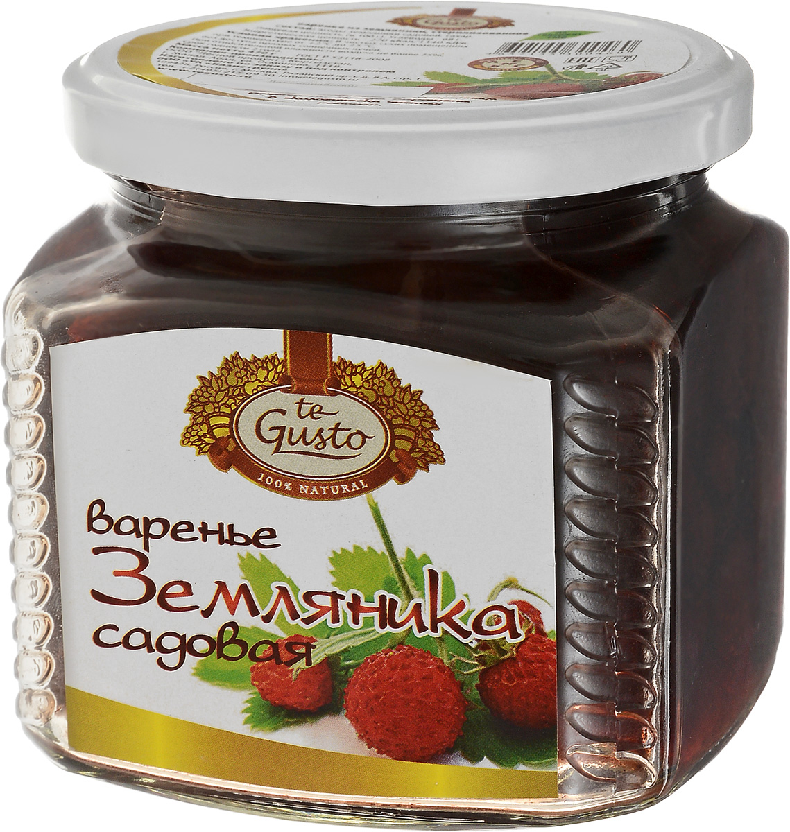 te Gusto Варенье из земляники садовой, 470 г4657155300460 te Gusto Варенье из земляники садовой, 470 г4657155300460Ароматное варенье рубинового цвета te Gusto сварено из садовой земляники и по вкусу ничем не уступает домашнему. Для приготовления используются только свежие, тщательно отобранные ягоды, выросшие в экологически чистых местах. Продукт не содержит ГМО.Земляника - ягода, привлекающая не только своим ярким цветом, но и незабываемым ароматом и вкусом. К тому же она является незаменимым диетическим продуктом. Ее нежная клетчатка благотворно влияет на секреторную функцию пищеварительных органов. Успешно справляется с вредным для организма холестерином. Практически не имеет противопоказаний. Земляника является буквально кладовой витаминов, первое место среди которых занимает витамин С, регулирующий в организме окислительно-восстановительные процессы.