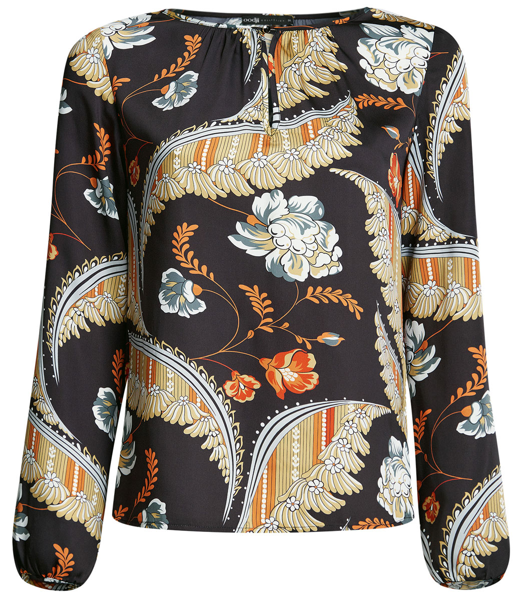 Блузка женская oodji Collection, цвет: черный, бежевый. 21400321-2/33116/2933F. Размер 40-170 (46-170)21400321-2/33116/2933F Блузка женская oodji Collection, цвет: черный, бежевый. 21400321-2/33116/2933F. Размер 40-170 (46-170)21400321-2/33116/2933FЖенская стильная блузка oodji исполнена из гладкой воздушной ткани. Оформлена рукавами-баллонами и круглым аккуратным воротником с вырезом-капелькой, декорированным пуговкой. Отлично подойдет для создания утонченного образа, как в повседневном стиле, так и в полуделовом.