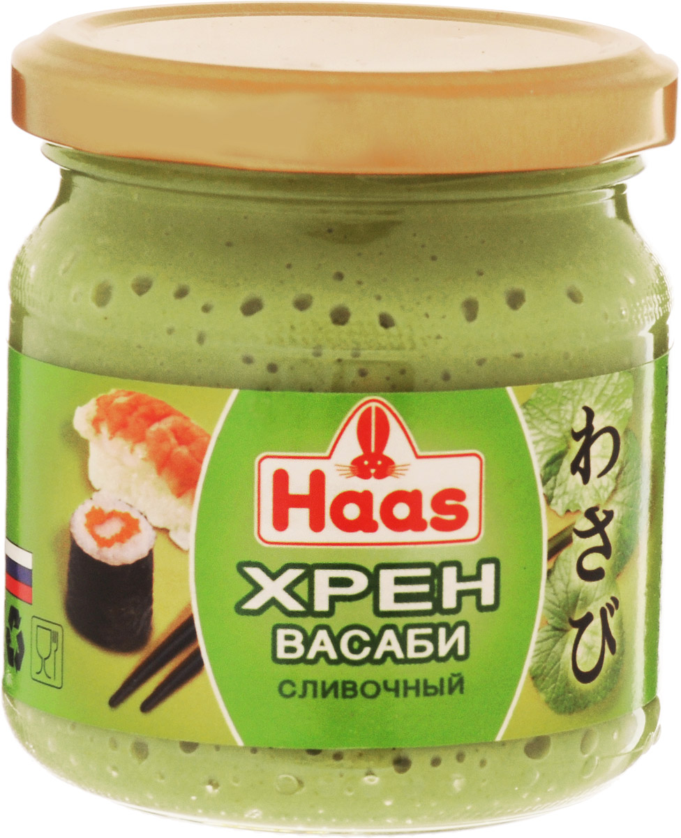 Haas хрен васаби сливочный, 190 г52133 Haas хрен васаби сливочный, 190 г52133Хрен Васаби с кремовой текстурой подойдет даже привередливым гурманам. Соус прекрасно дополнит суши, блюда из рыбы или ракообразных.Уважаемые клиенты! Обращаем ваше внимание, что полный перечень состава продукта представлен на дополнительном изображении.