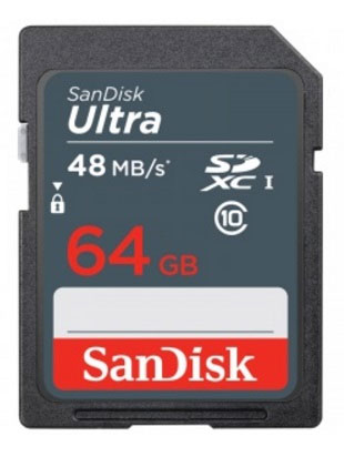 SanDisk Ultra SDXC UHS-I 64GB карта памяти (48 МБ/с)