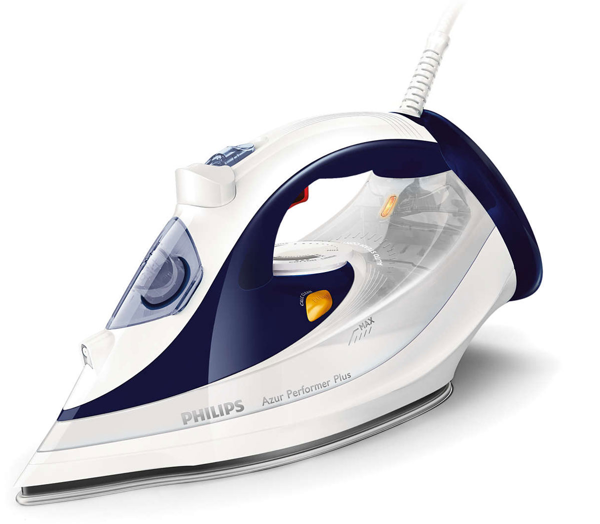 Philips GC4506/20 утюгGC4506/20 Philips GC4506/20 утюгGC4506/20Паровой утюг Philips Azur Performer Plus с подошвой SteamGlide не только высокоэффективен, но и прост в использовании. Он оснащен встроенным контейнером для эффективного удаления накипи и сохранения оптимальной подачи пара надолго, а также обеспечивает автоматическую регулировку подачи пара.Постоянная подача пара до 45 г/мин обеспечивает оптимальное количество пара для эффективного разглаживания складок.Благодаря автоматической регулировке подачи пара вам больше не придется беспокоиться о количестве пара во время глажения. Достаточно выбрать температурный режим для определенного типа ткани — все остальное будет сделано за вас.Благодаря оптимальному весу прибор легко перемещать по тканям любого типа. Это значительно упрощает процесс глажения: прибор легко ставить на гладильную доску и обратно в вертикальное положение.Паровой утюг Azur Performer Plus оснащен устойчивой к царапинам подошвой SteamGlide, которая обеспечивает идеальное скольжение и проста в очистке.Носик утюга Philips Azur Performer Plus имеет три характерных отличия: заостренную форму, углубление для пуговиц и оригинальный дизайн. Носик Triple Precision позволяет разгладить складки в самых труднодоступных местах, например вокруг пуговиц или между стрелками.Благодаря мощности 2400 Вт паровой утюг Azur Performer Plus быстро нагревается и обеспечивает превосходные результаты глажения.Специальный встроенный контейнер собирает частицы накипи во время глажения. В процессе самоочистки накипь вымывается из утюга для обеспечения великолепных результатов глажения день за днем.В дополнение к встроенному контейнеру для накипи прибор оснащен системой самоочистки подошвы, что позволит избавиться от самой стойкой накипи. Чистая подошва гарантирует оптимальную подачу пара и эффективное глажение.Паровой удар до 170 г для быстрого удаления даже самых жестких складок.
