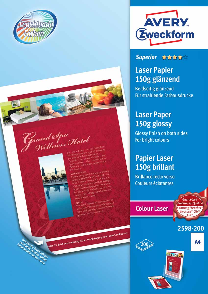 Avery Zweckform Бумага для лазерных принтеров Super глянцевая двухсторонняя А4 150 г/м2 200 листов