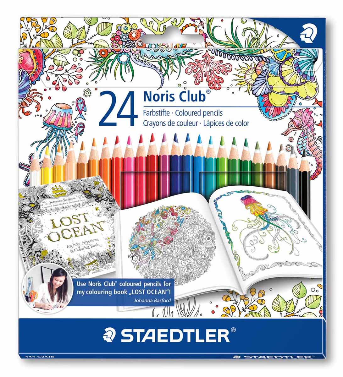 Staedtler Набор цветных карандашей Noris Club Johanna Basford 24 цвета