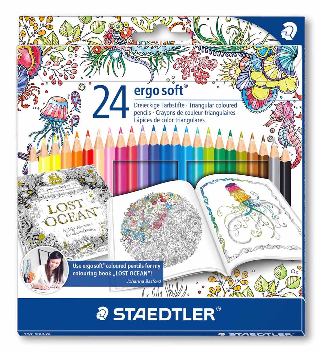 Staedtler Набор цветных карандаш Ergosoft Johanna Basford 24 цвета