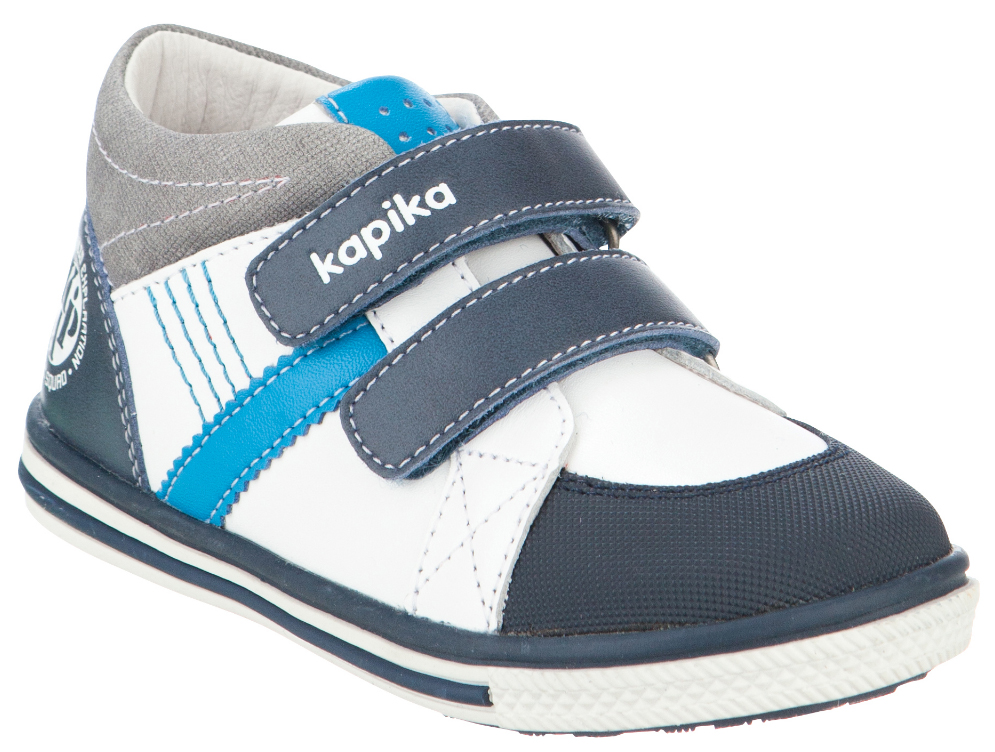 Ботинки для мальчика Kapika, цвет: белый, темно-синий, серый. 51221к-1. Размер 21