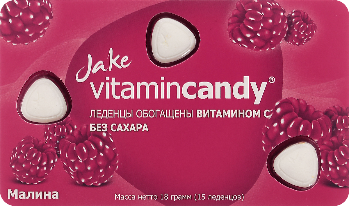 Jake Vitamin C леденцы со вкусом малины, 18 г601 Jake Vitamin C леденцы со вкусом малины, 18 г601Малина - это самое вкусное и универсальное оружие в борьбе за крепкий иммунитет. Освежающий вкус малины и ее душистый запах, помноженные на содержащиеся в ней органические кислоты, микроэлементы, с добавлением витамина С - это своеобразный щит для вашего иммунитета.Уважаемые клиенты! Обращаем ваше внимание, что полный перечень состава продукта представлен на дополнительном изображении.