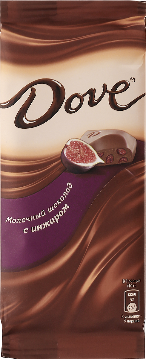 Dove молочный шоколад с инжиром, 90 г79004064 Dove молочный шоколад с инжиром, 90 г79004064Молочный шоколад Dove с инжиром нежный, как шелк: такой же обволакивающий, роскошный, соблазнительный. Шоколад изготовлен только из высококачественных, натуральных ингредиентов. Окунитесь в шелковое удовольствие!Уважаемые клиенты! Обращаем ваше внимание, что полный перечень состава продукта представлен на дополнительном изображении.