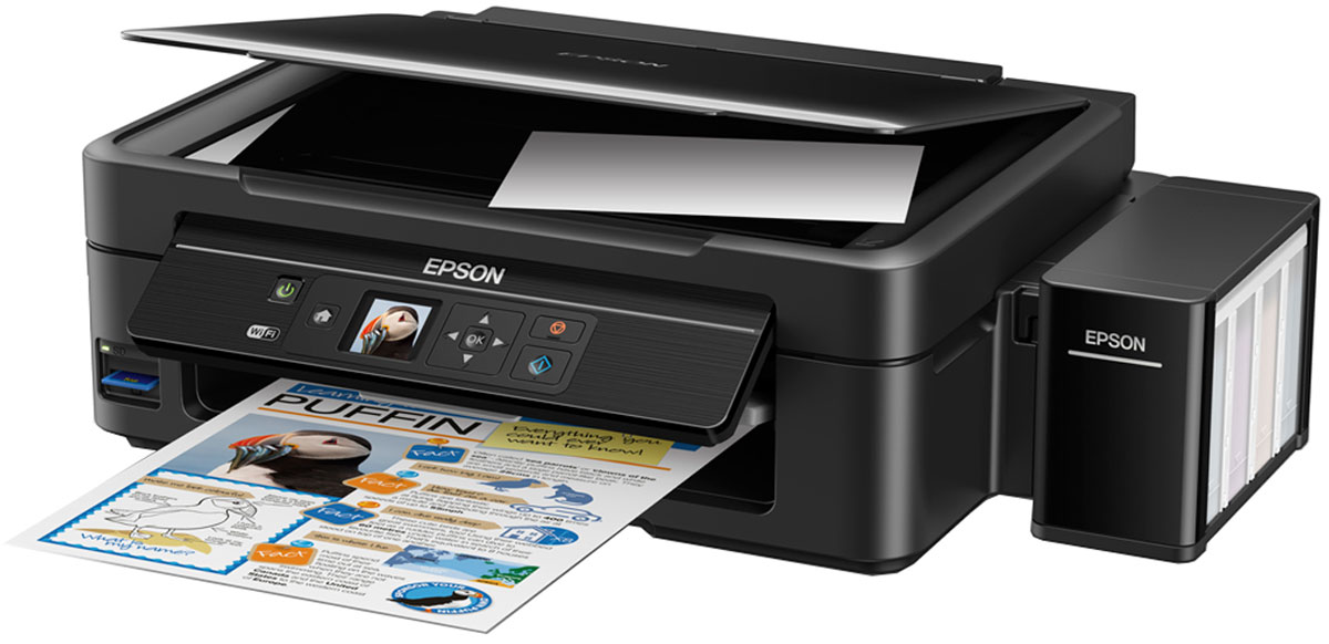 Epson L486 МФУC11CF45403 Epson L486 МФУC11CF45403Epson L486 — это многофункциональное устройство серии Фабрика печати Epson с большими емкостями для чернил. Отличительной чертой Epson L486 стали возможности беспроводной работы: печать напрямую с карт памяти, а также с мобильных устройств на базе iOS и Android. с помощью сервиса Epson Connect.Особенность всех устройств серии Фабрика печати Epson – это печать без картриджей. Вместо картриджей они используют встроенные чернильные емкости. Объем чернильных контейнеров в 10 раз превышает объем стандартного картриджа и составляет 70 мл чернил. Кроме того, заправить принтер очень просто — достаточно перевернуть контейнер с чернилами носиком вниз и перелить чернила в емкости до указанной отметки.Теперь нет необходимости подключать принтер к компьютеру для печати изображений с карт памяти. Вставьте SD-карту в специальный слот в корпусе принтера, настройте параметры печати и отредактируйте изображение на экране панели управления принтером и нажмите кнопку старт.Epson Connect — это сервис с приложениями для беспроводной работы с устройств на базе iOS и Android. Печатайте и сканируйте изображения с мобильных устройств, работающих на базе iOS и Android благодаря приложениям для беспроводной работы: Epson iPrint, AirPrint, Epson Email Print и Google Cloud Print.Функция Wi-Fi Direct Multi-NIC позволяет печатать напрямую со смартфонов без использования точки доступа и одновременно подключаться к беспроводной сети через Wi-Fi роутер.Максимальная скорость печати на Epson L486 доходит до 33 стр./мин. Благодаря отсутствию нагревательных элементов принтеру не требуется время на прогрев, поэтому он приступает к работе сразу после отправки задания на печать.Благодаря уникальной технологии печати Epson Micro Piezo и точному контролю давления в емкостях с чернилами вы всегда получаете отпечатки превосходного качества. Специально разработанные материалы, на основе которых изготовлены компоненты устройства, обеспечивают долгий срок службы принтера и работу без поломок.Epson L486 печатает не только черно-белые и цветные документы (с графикой), но и отлично справляется с печатью фотографий до формата А4. Оригинальные чернила и технологичная печатающая головка Epson Micro Piezo обеспечивают яркие цвета и четкие детали на фотографиях — как с полями, так и без.
