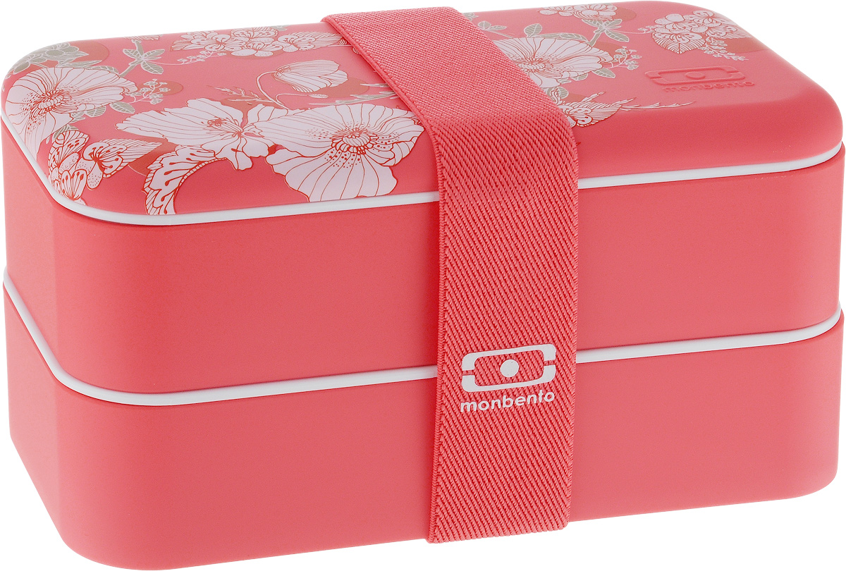 Ланч-бокс Monbento Original Graphic Floral, 1 л1000 02 410 Ланч-бокс Monbento Original Graphic Floral, 1 л1000 02 410Ланчбокс Monbento Original Graphic Floral изготовлен из высококачественного пищевого пластика с приятным на ощупь прорезиненным покрытием soft-touch. Предназначен для хранения и переноски пищевых продуктов. Ланчбокс представляет собой два прямоугольных контейнера, в которых удобно хранить различные блюда. В комплекте также предусмотрена емкость для соуса, которая удобно помещается в одном из контейнеров. Контейнеры вакуумные, что позволяет продуктам дольше оставаться свежими и вкусными. Боксы дополнительно фиксируются друг над другом эластичным ремешком. Компактные размеры позволят хранить ланчбокс в любой сумке. Его удобно взять с собой на работу, отдых, в поездку. Теперь любимая домашняя еда всегда будет под рукой, а яркий дизайн поднимет настроение и подарит заряд позитива. Можно использовать в микроволновой печи и для хранения пищи в холодильнике, можно мыть в посудомоечной машине. В крышке каждого контейнера - специальная пробка, которую надо вытащить, если вы разогреваете еду. Объем одного контейнера: 0,5 л. Общий размер ланчбокса: 18,5 х 9,4 х 10,5 см. Размер одного контейнера: 18,5 х 9,4 х 4,5 см. Размер емкости для соуса: 8,7 х 4,5 х 3,2 см.Объем емкости для соуса: 100 мл.